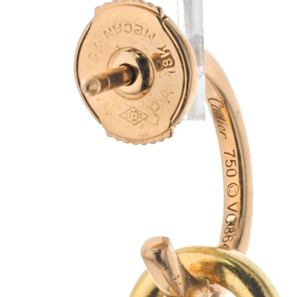 Cartier 18K Tri Color Trinity Dangling Earrings - The Back Vault