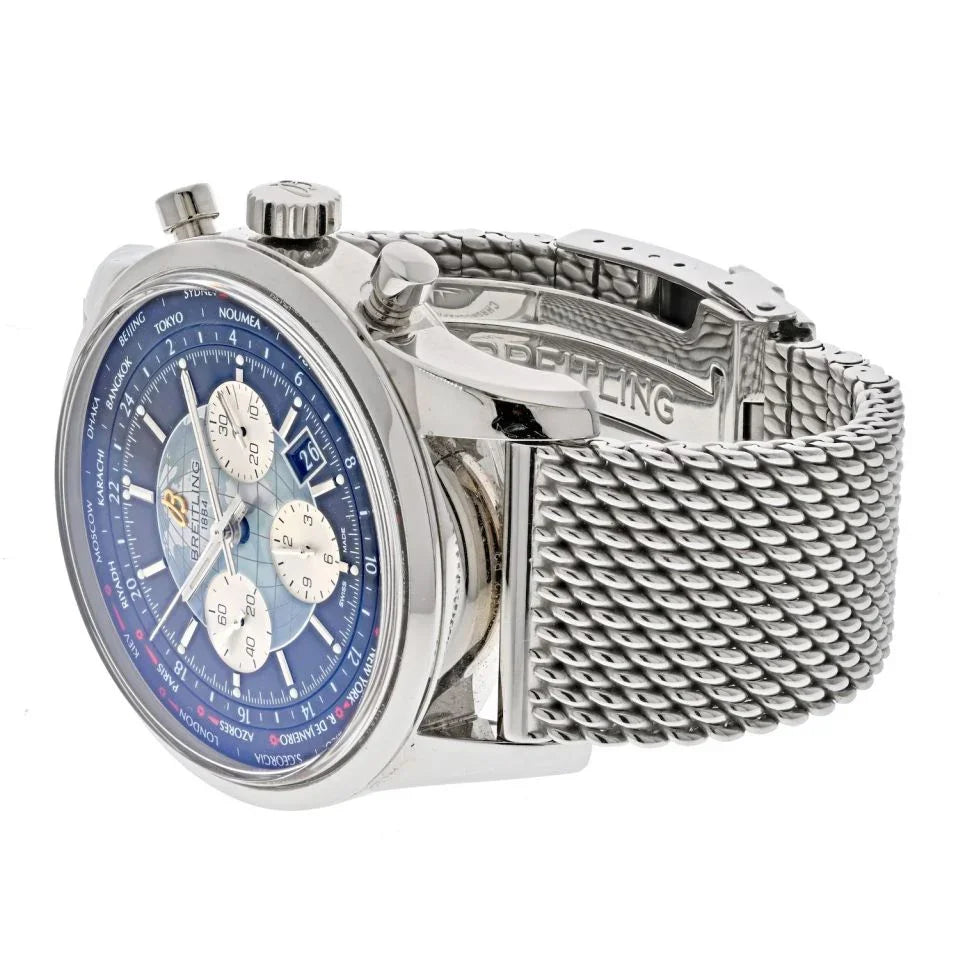 Breitling Transocean Chronograph Blue Dial Steel AB0510 Men Watch - The Back Vault