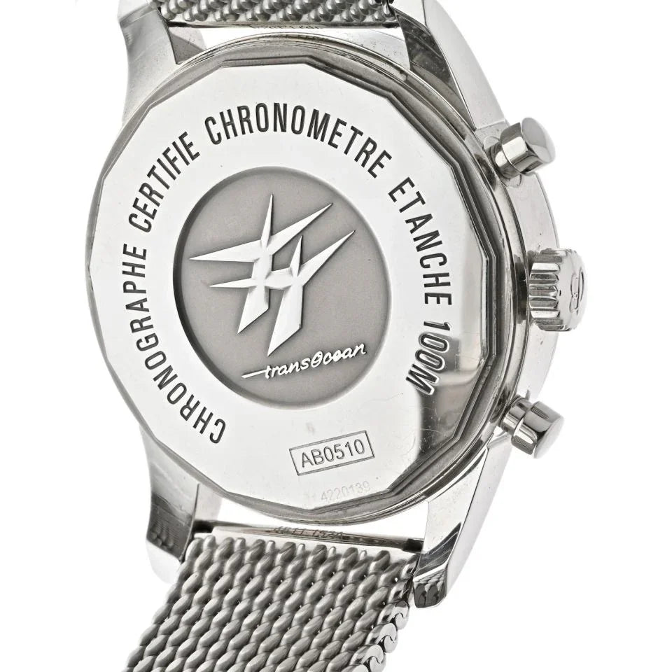 Breitling Transocean Chronograph Blue Dial Steel AB0510 Men Watch - The Back Vault