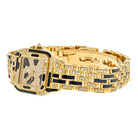 Cartier 18K Yellow Gold Panthere Maillon Black Lacquer Diamond Women Watch - The Back Vault