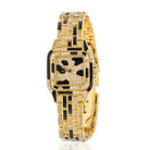 Cartier 18K Yellow Gold Panthere Maillon Black Lacquer Diamond Women Watch - The Back Vault