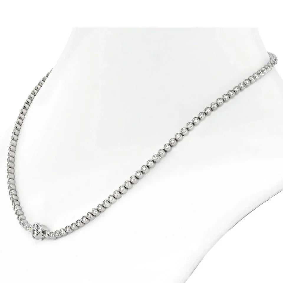 Tiffany & Co. Platinum 8 Carat Bezel Set Diamond Necklace - The Back Vault
