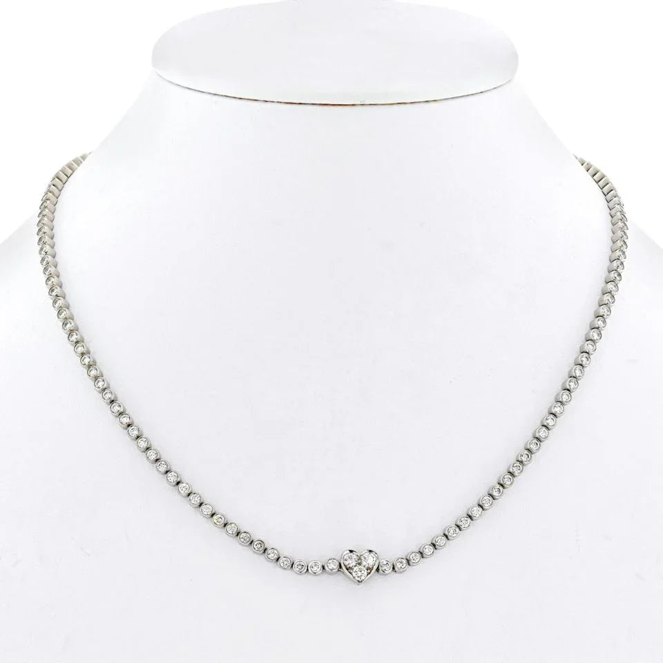 Tiffany & Co. Platinum 8 Carat Bezel Set Diamond Necklace - The Back Vault
