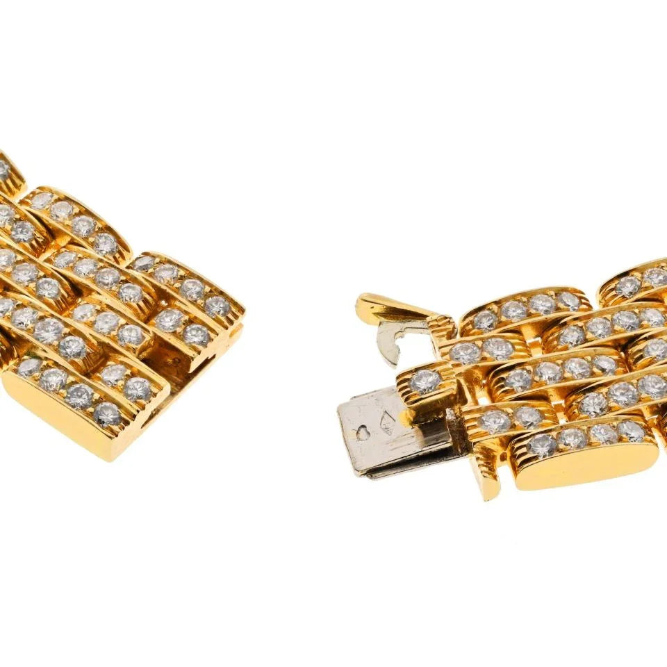 Cartier 18K Yellow Gold Panthere Maillon Diamond Collar Necklace - The Back Vault