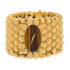 Piaget 18K Yellow Gold 1970's Nugget Oval Tiger Eye Dial Watch - The Back Vault