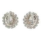 David Webb Platinum Old Cut And Old European Cluster Pearl Clip On Earrings - The Back Vault