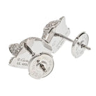 Cartier 18K White Gold Diamond Panthere Heads Stud Earrings - The Back Vault