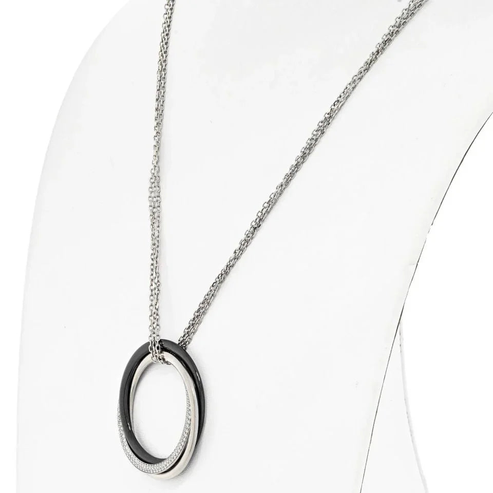 Cartier 18K White Gold Trinity Ceramic Diamond Necklace - The Back Vault
