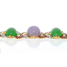 Platinum & 18K Yellow Gold Cabochon Oval Cut, Diamond And Ruby Bracelet - The Back Vault