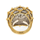 David Webb Platinum & 18K Yellow Gold Geodesic Dome Diamond Ring - The Back Vault
