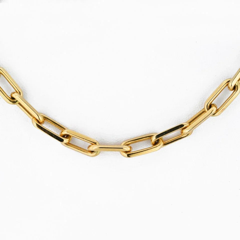 Cartier 18K Yellow Gold Santos Link 21 Inch Chain Necklace - The Back Vault