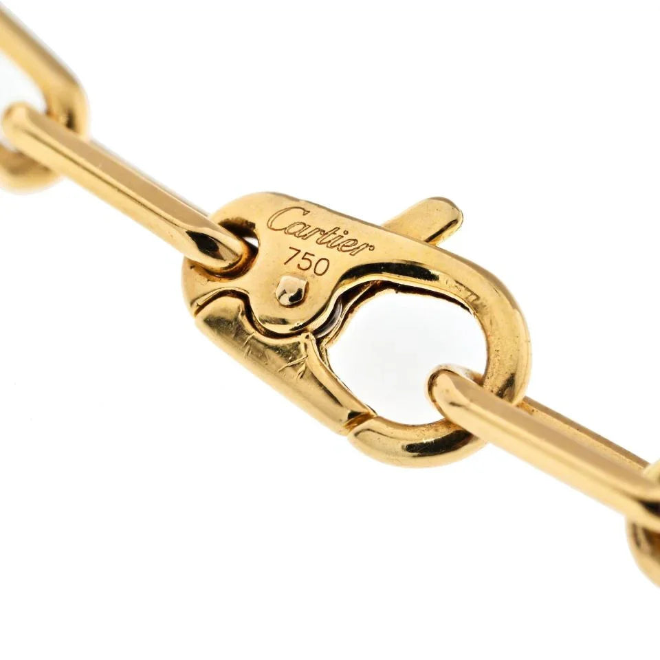 Cartier 18K Yellow Gold Santos Link 21 Inch Chain Necklace - The Back Vault