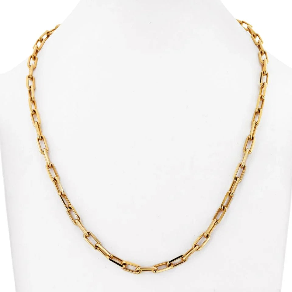 Cartier 18K Yellow Gold Santos Link 21 Inch Chain Necklace - The Back Vault