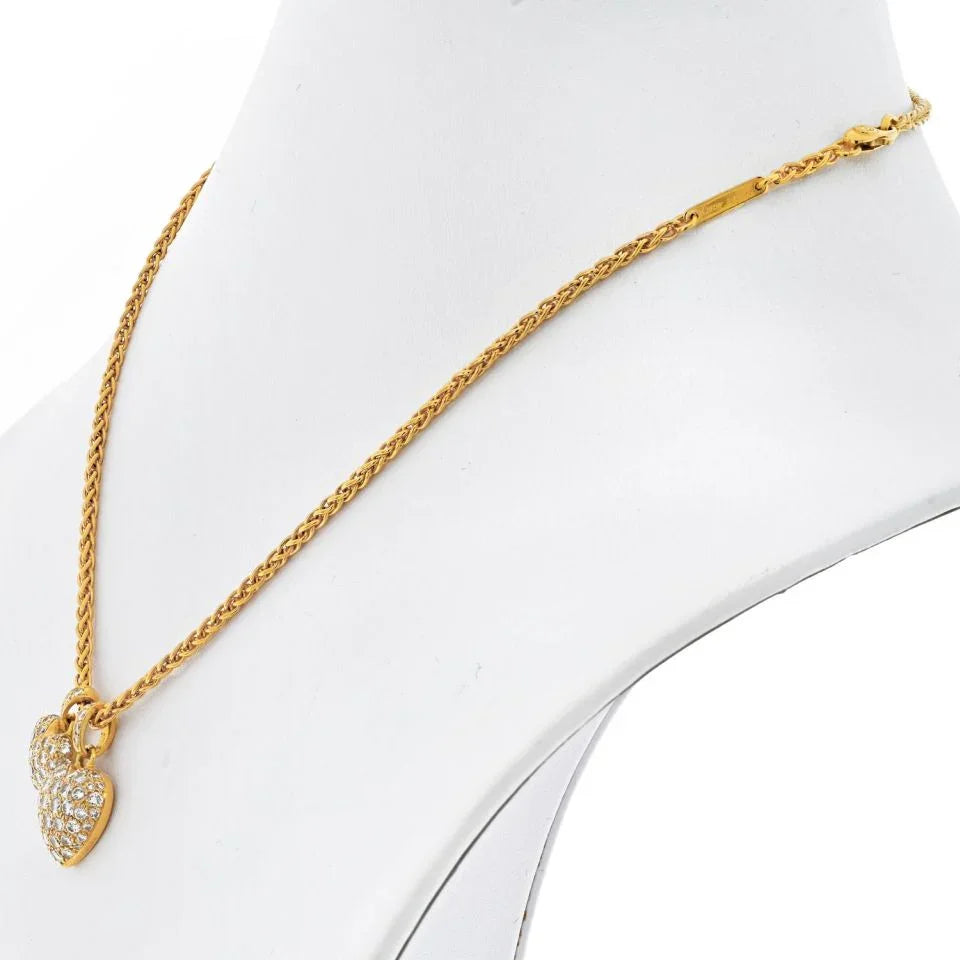 Cartier 18K Yellow Gold Two Diamond Heart Charms On A Chain Necklace - The Back Vault