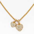 Cartier 18K Yellow Gold Two Diamond Heart Charms On A Chain Necklace - The Back Vault