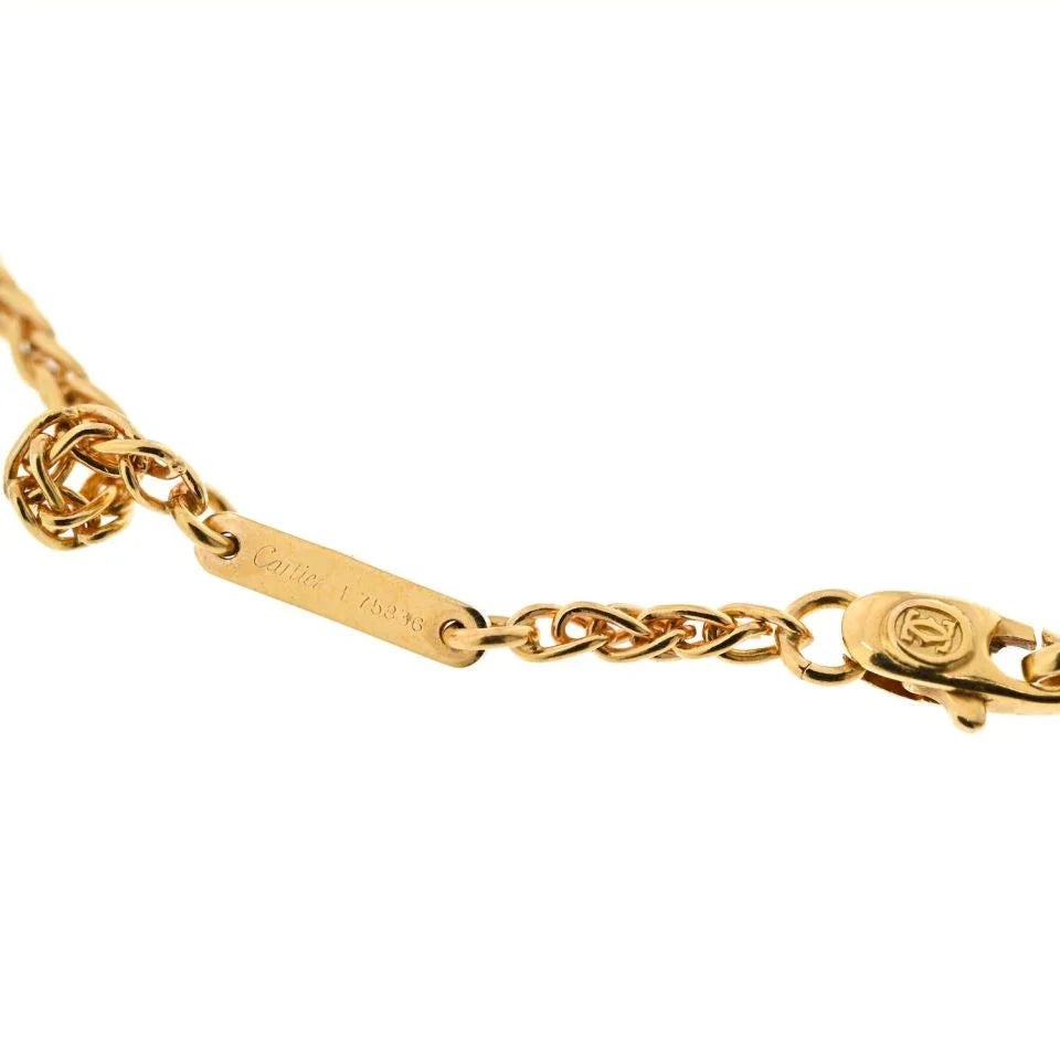 Cartier 18K Yellow Gold Two Diamond Heart Charms On A Chain Necklace - The Back Vault