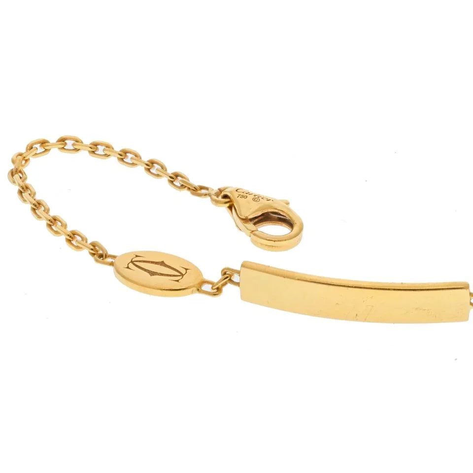 Cartier 18K Yellow Gold ID Plate His And Hers Charms Chain Bracelet - The Back Vault