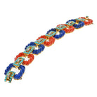 14K Yellow Gold 1960's Turquoise Lapis Coral Bracelet - The Back Vault