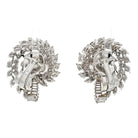 Platinum 16.00cttw Cluster Diamond Clip Earrings - The Back Vault