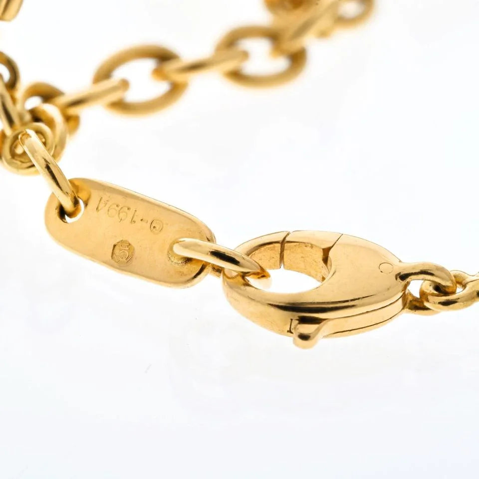 David Webb 18K Yellow Gold Carved Jade Link Chain Necklace - The Back Vault