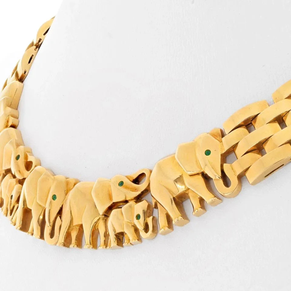 Cartier 18K Yellow Gold Walking Elephant Maillon Necklace - The Back Vault