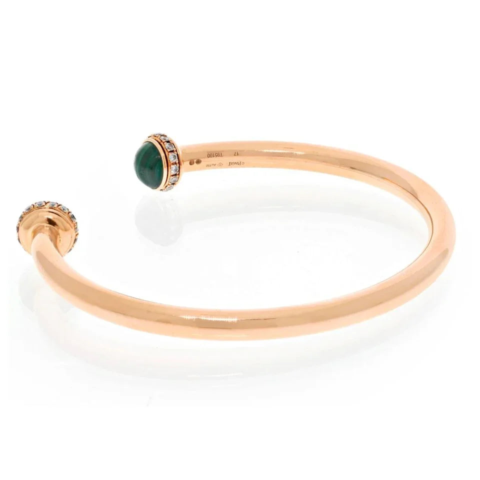Piaget 18K Yellow Gold Size 17 Diamond And Malachite Bracelet - The Back Vault
