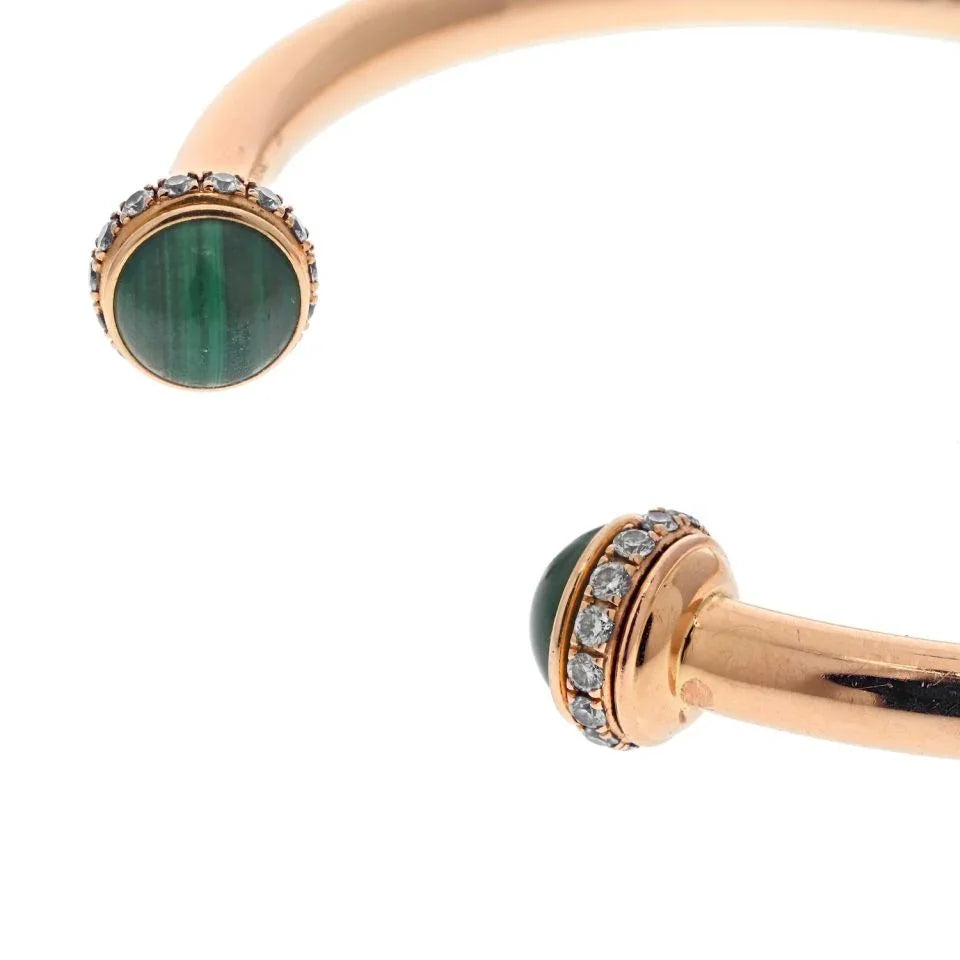 Piaget 18K Yellow Gold Size 17 Diamond And Malachite Bracelet - The Back Vault