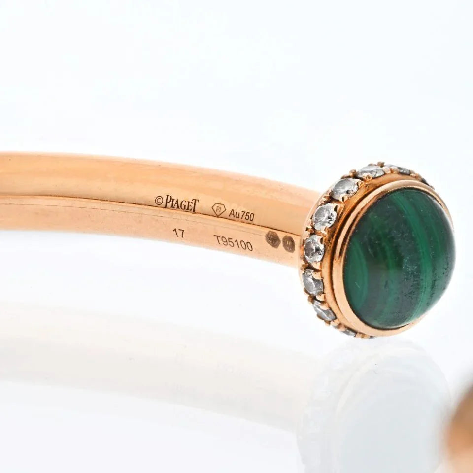 Piaget 18K Yellow Gold Size 17 Diamond And Malachite Bracelet - The Back Vault