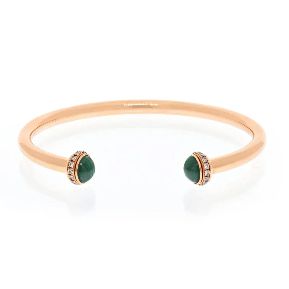 Piaget 18K Yellow Gold Size 17 Diamond And Malachite Bracelet - The Back Vault