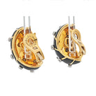 Tiffany & Co. Schlumberger Platinum & 18K Yellow Gold Enamel Diamond Banana Earrings - The Back Vault