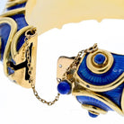 18K Yellow Gold Blue Enamel And Diamond Bracelet - The Back Vault