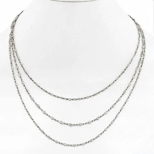 Platinum Old Cut Marquise Vintage Diamond 56 inches Diamonds by the Yard Necklace