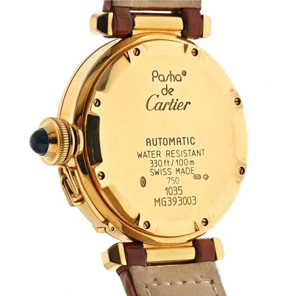 Cartier 18K Yellow Gold Smooth Bezel White Dial Automatic Women Watch - The Back Vault