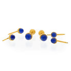 Tiffany & Co. Schlumberger 18K Yellow Gold Schlumberger Acorn Lapis Stud Set Cuff Links - The Back Vault