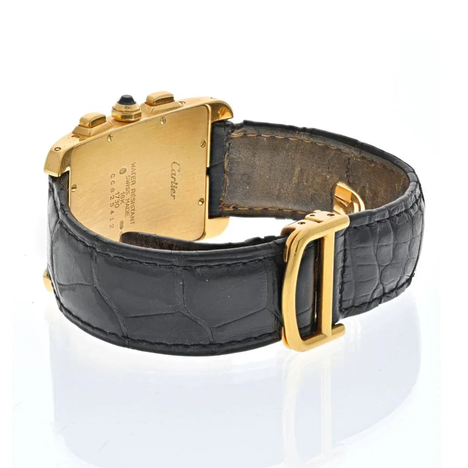 Cartier Tank Americaine 18K Yellow Gold 1730 Women Watch - The Back Vault