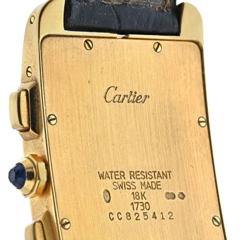 Cartier Tank Americaine 18K Yellow Gold 1730 Women Watch - The Back Vault