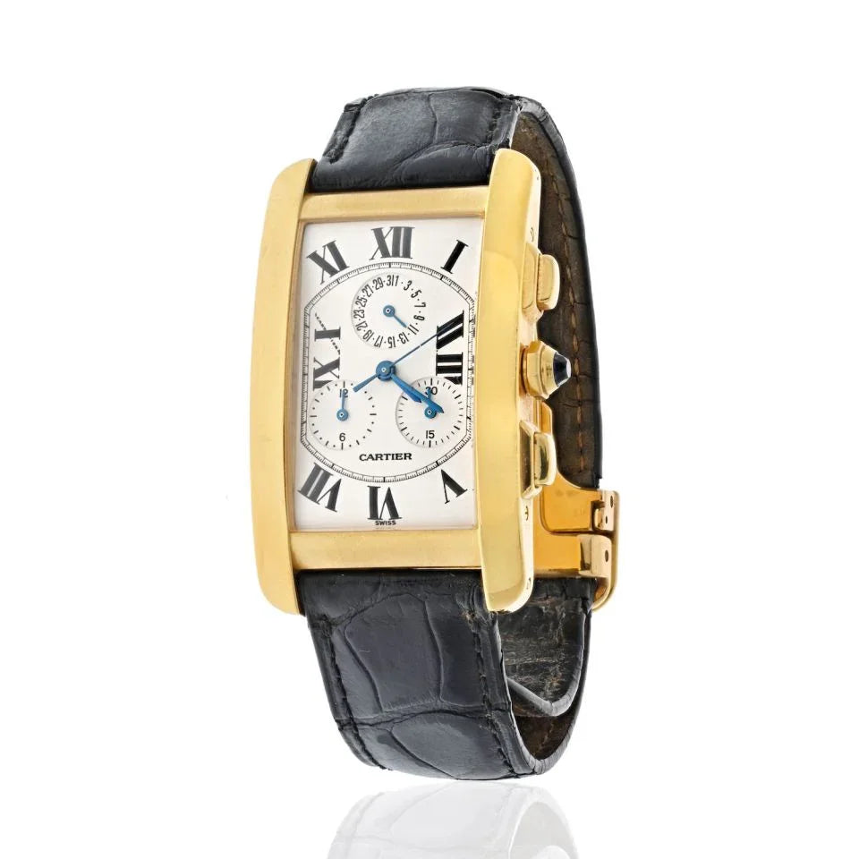 Cartier Tank Americaine 18K Yellow Gold 1730 Women Watch - The Back Vault
