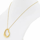 Tiffany & Co. 18K Yellow Gold Elsa Peretti Open Heart Pendant On A Chain Necklace - The Back Vault