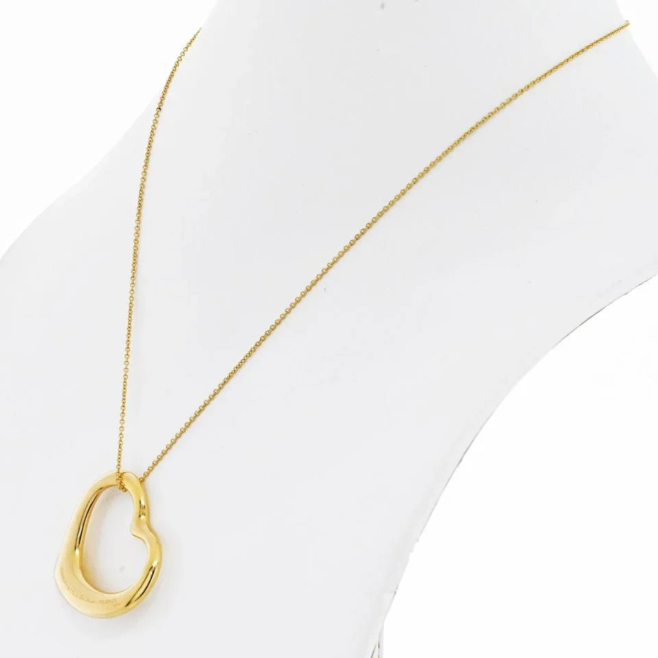 Tiffany & Co. 18K Yellow Gold Elsa Peretti Open Heart Pendant On A Chain Necklace - The Back Vault