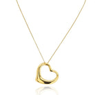 Tiffany & Co. 18K Yellow Gold Elsa Peretti Open Heart Pendant On A Chain Necklace - The Back Vault