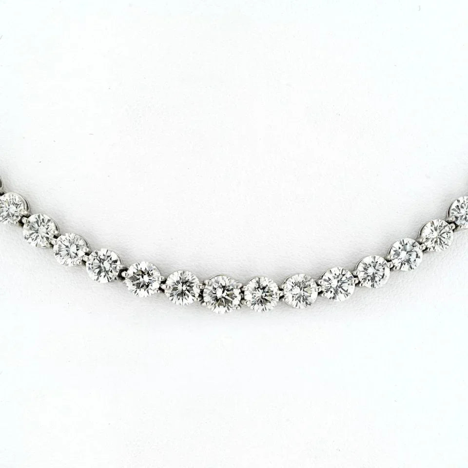 Tiffany & Co. 21.70cttw Victoria Round Cut Diamond Tennis Necklace - The Back Vault