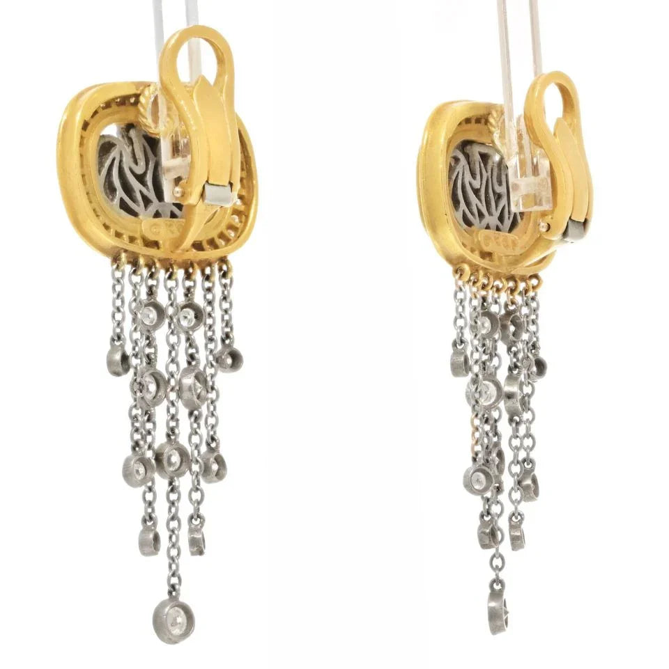 Kieselstein Cord 18K Yellow Gold 4.00cttw Angel In My Window Diamond Dangling Earrings - The Back Vault