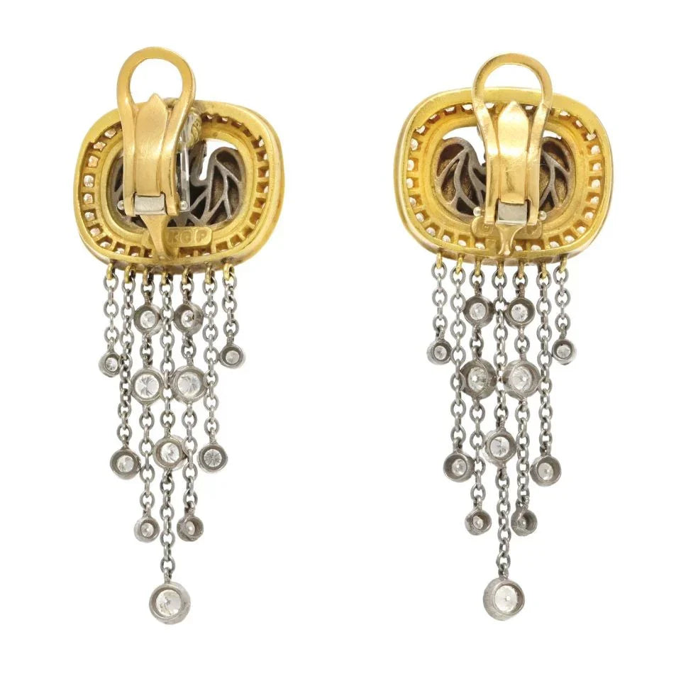 Kieselstein Cord 18K Yellow Gold 4.00cttw Angel In My Window Diamond Dangling Earrings - The Back Vault