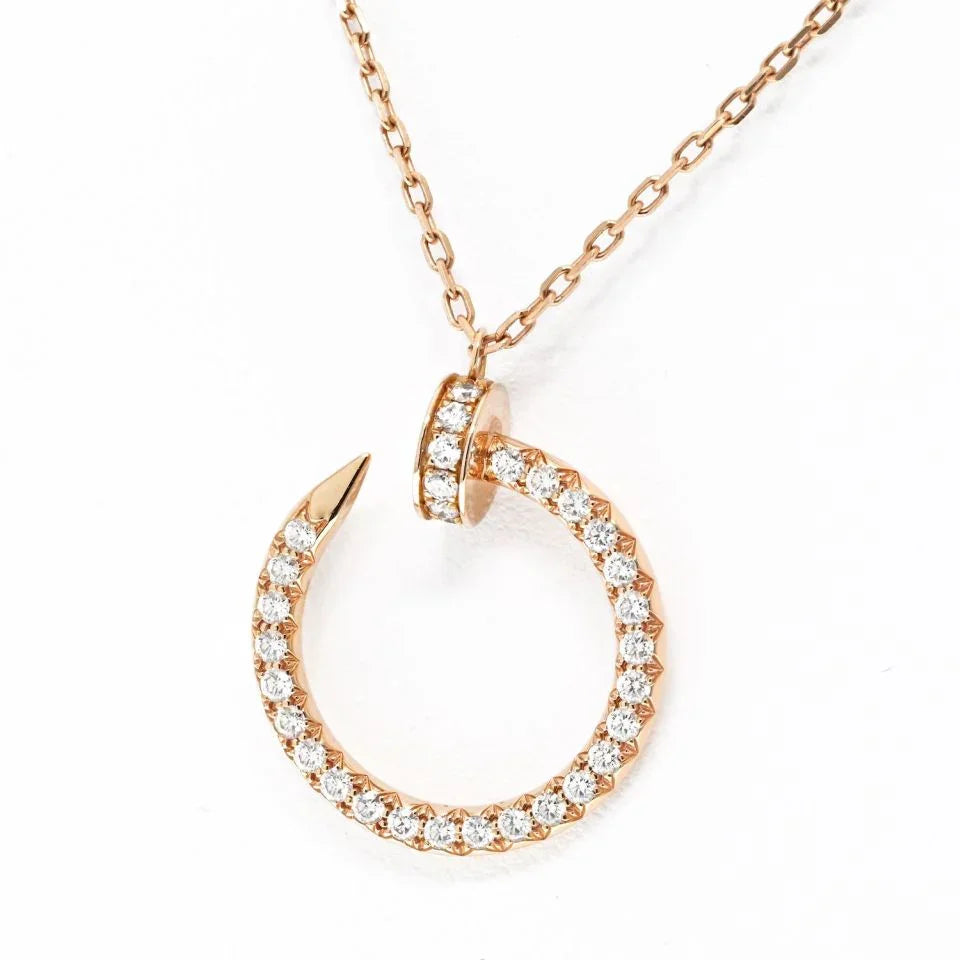 Cartier Juste Un Clou 18K Rose Gold Juste Un Clou Pave Diamond Pendant Necklace - The Back Vault