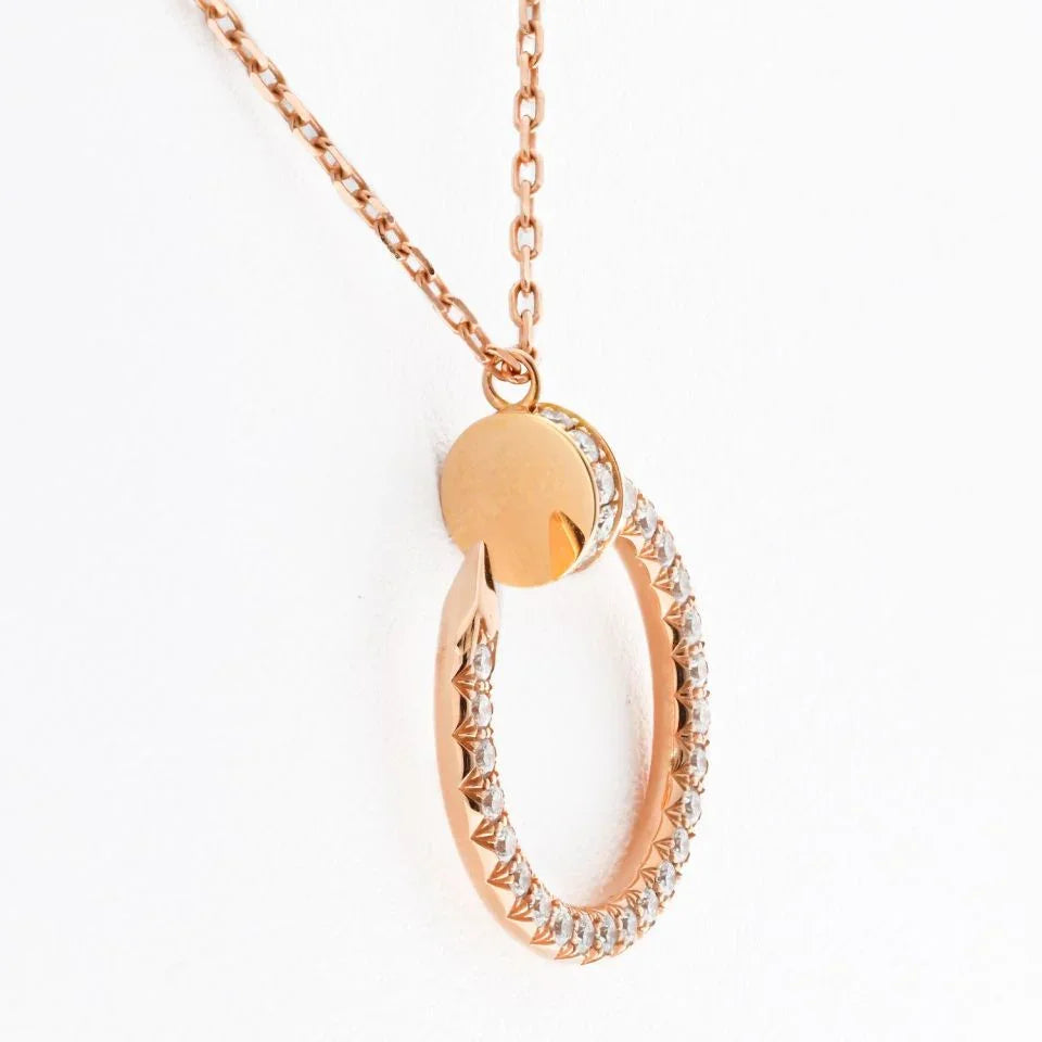 Cartier Juste Un Clou 18K Rose Gold Juste Un Clou Pave Diamond Pendant Necklace - The Back Vault