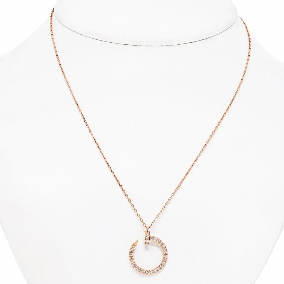 Cartier Juste Un Clou 18K Rose Gold Juste Un Clou Pave Diamond Pendant Necklace - The Back Vault