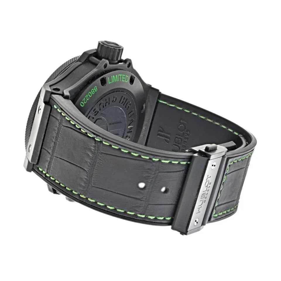 Hublot Big Bang King 48mm All Black Green Ceramic On Strap Men Watch - The Back Vault