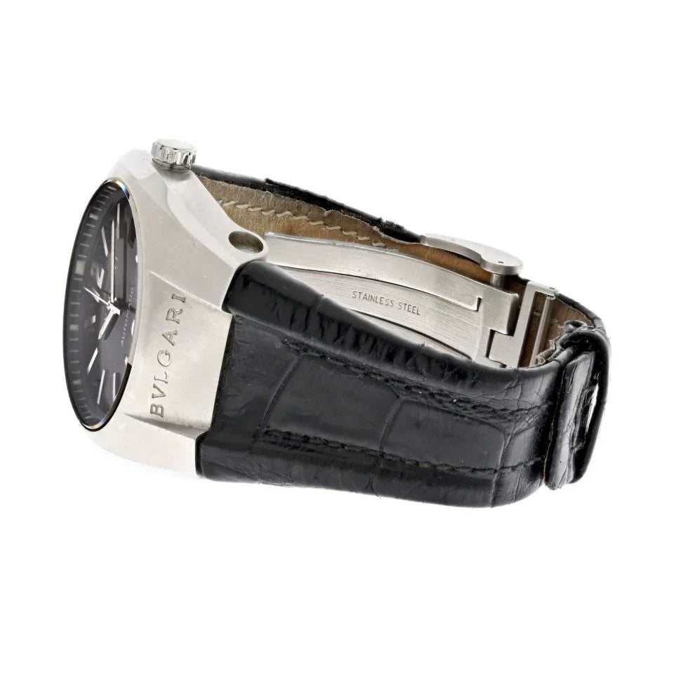 Bvlgari Stainless Steel Ergon Automatic Black Dial Men Watch - The Back Vault
