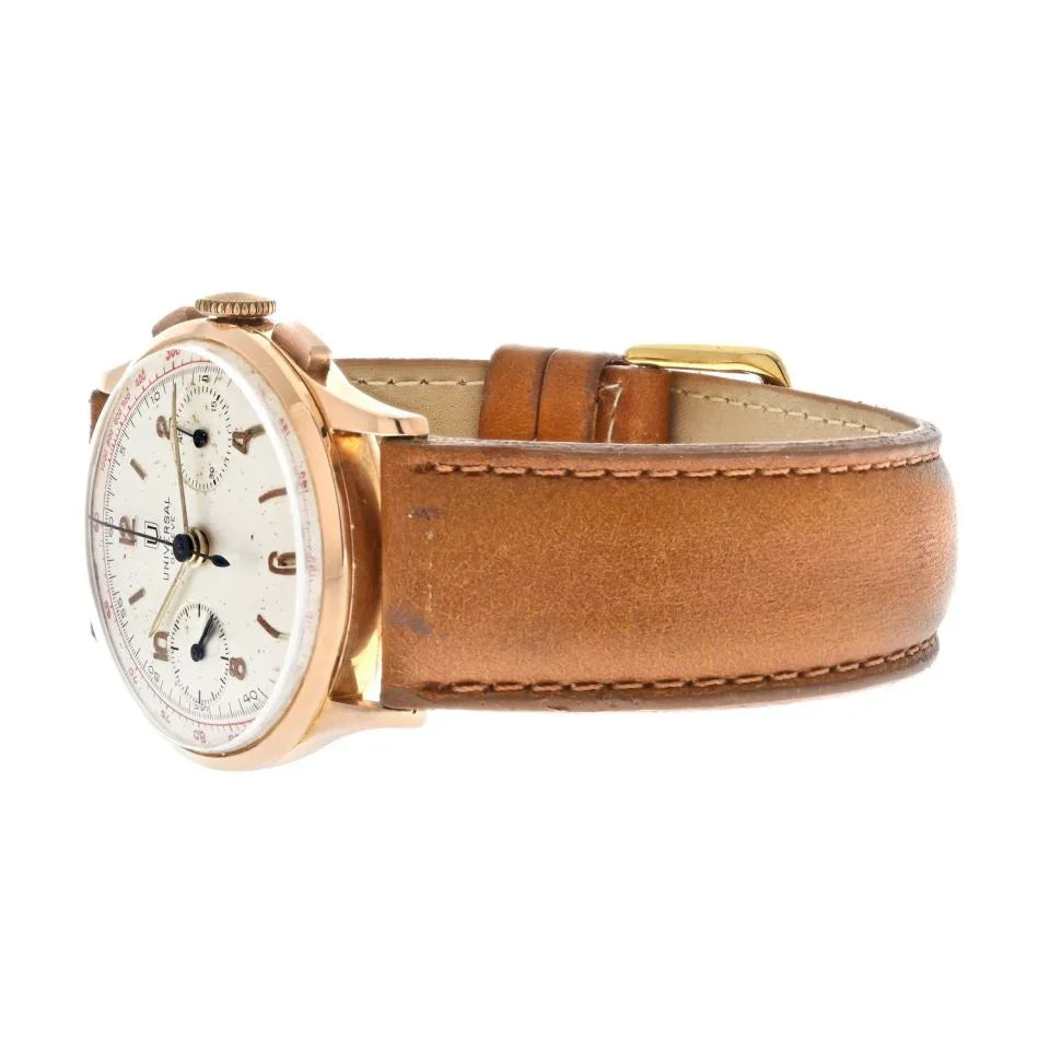 Universal Geneve Chronograph 18K Rose Gold 1940's Vintage Men's Watch - The Back Vault