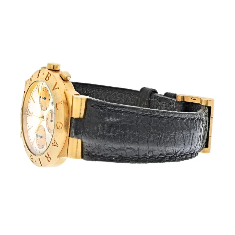 Bvlgari 18K Yellow Gold Diagono 35mm Chronograph Men Watch - The Back Vault
